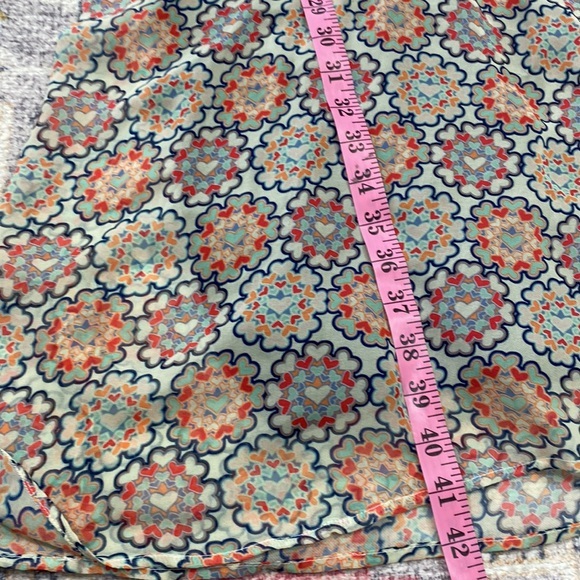 Eshakti Large 12 Chiffon V Neck Long Sleeve Midi‎ Dress Heart Novelty Print - Picture 14 of 14